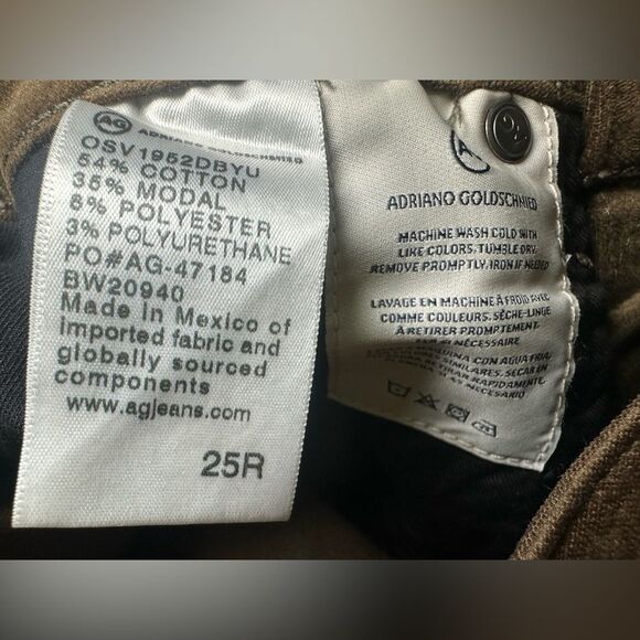 Adriano Goldschmied Mari Tuxedo Stripe Straight Brown Black Pants Women's 25 NWT - Picture 8 of 12